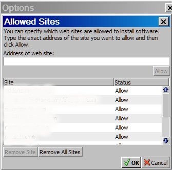 allowed sites