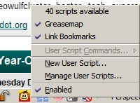 Greasefire tells you how many scripts are available